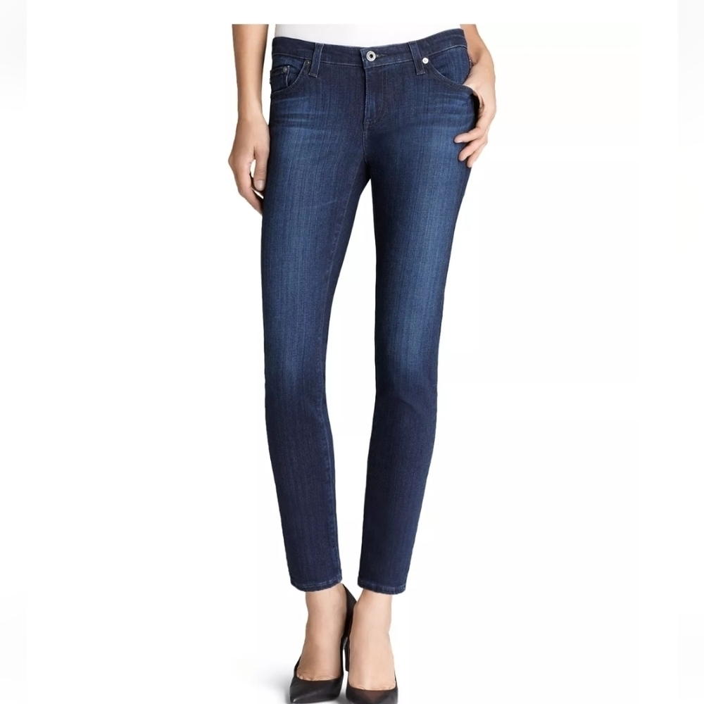 AG Low Rise Ankle Legging Skinny Jeans in Dark Blue